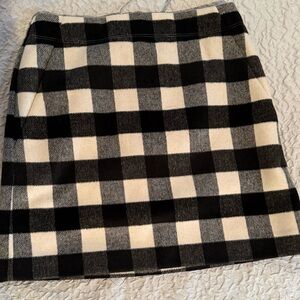 NWT LOFT Black and Cream Checkered Mini Skirt